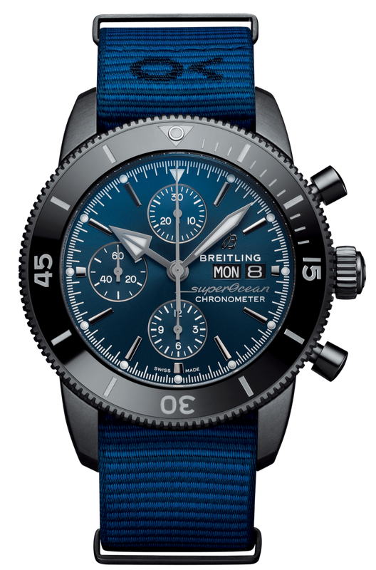 Buy Shop Breitling Superocean Heritage Chronograph 44 Outerknown Blue Dial Blue NATO Strap Watch for Men - M133132A1C1W1 USA Online