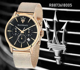 Buy Shop Maserati Epoca Black Dial Gold Mesh Bracelet Watch For Men - R8873618005 USA Online