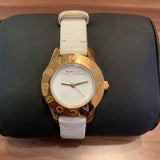Buy Shop Marc Jacobs Mini Blade White Dial White Leather Strap Watch for Women - MBM1207 USA Online