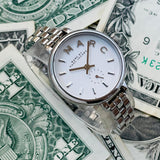 Buy Shop Marc Jacobs Sally White Dial Silver Steel Strap Watch for Women - MBM8642 USA Online