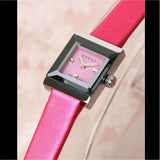 Buy Shop Gucci G-Frame Square Fuchsia Mother of Pearl Dial Fuchsia Leather Strap Watch For Women - YA128533 USA Online