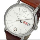 Marc Jacobs Fergus White Dial Brown Leather Strap Watch for Men - MBM5080