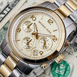 Buy Shop Michael Kors Runway Gold Dial Two Tone Steel Strap Watch for Women - MK5137 USA Online