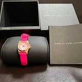 Buy Shop Marc Jacobs Henry White Dial Pink Leather Strap Watch for Women - MBM1237 USA Online