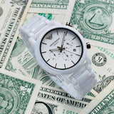 Buy Shop Emporio Armani Luigi Chronograph Ceramic White Dial White Ceramic Strap Watch For Men - AR1499 USA Online