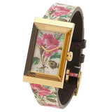 Buy Shop Gucci G-Frame Floral Mother of Pearl Dial White Leather Strap Watch For Women - YA147406 USA Online