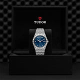 Tudor Royal Automatic Diamonds Blue Dial Silver Steel Strap Watch for Men - M28600-0006