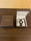 Gucci G Timeless Ghost Black Dial Black Leather Strap Watch For Men - YA1264018