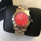 Buy Shop Marc Jacobs Amy Red Dial Silver Steel Strap Watch for Women - MBM3302 USA Online