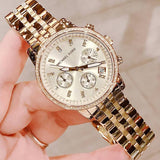 Buy Shop Michael Kors Runway Chronograph Gold Dial Gold Steel Strap Watch For Women - MK5698 USA Online