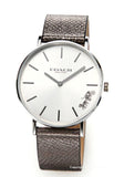 Buy Shop Coach Perry White Dial Grey Leather Strap Watch for Women - 14503155 USA Online