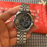 Buy Shop Fossil Townsman Multifunction Black Dial Silver Steel Strap Watch for Men - ME1135 USA Online