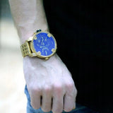 Buy Shop Diesel Mr Daddy Blue Dial Gold Steel Strap Watch For Men - DZ7347 USA Online
