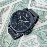 Buy Shop Emporio Armani Sport Chronograph Black Dial Black Mesh Bracelet Watch For Men - AR1968 USA Online