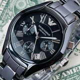 Emporio Armani Black Ceramic Dial Ceramic Strap Watch For Women - AR1401
