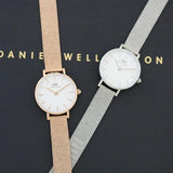 Buy Shop Daniel Wellington Classic Petite Sterling White Dial Silver Mesh Bracelet Watch for Women - DW00100442 USA Online