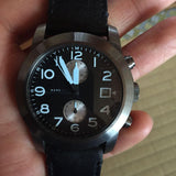 Buy Shop Marc Jacobs Larry Chronograph Black Dial Black Leather Strap Watch for Men - MBM5054 USA Online
