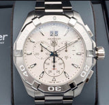 Buy Shop Tag Heuer Aquaracer White Dial Silver Steel Strap Watch for Men - CAY1111.BA0927 USA Online