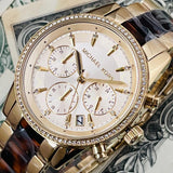 Buy Shop Michael Kors Ritz Gold Dial Two Tone Steel Strap Watch for Women - MK6322 USA Online