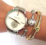 Buy Shop Michael Kors Silver Dial Two Tone Steel Strap Watch for Women - MK3679 USA Online