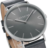 Coach Charles Grey Dial Black Leather Strap Watch for Men - 14602150