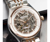 Buy Shop Emporio Armani Meccanico White Dial Two Tone Stainless Steel Watch For Men - AR60002 USA Online