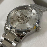Buy Shop Gucci G Timeless Quartz Silver Dial Silver Steel Strap Watch For Women - YA126595 USA Online