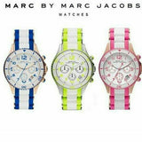 Buy Shop Marc Jacobs Rock Chronograph White Dial White & Green Silicone Strap Watch for Women - MBM2592 USA Online