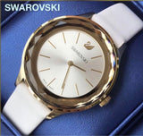 Buy Shop Swarovski Octea Nova Quartz White Dial White Leather Strap Watch for Women - 5295337 USA Online
