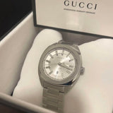 Gucci G Timeless GG2570 Silver Dial Silver Steel Strap Watch For Men - YA142402