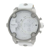 Buy Shop Diesel Badass Chronograph White Dial White Leather Strap Watch For Men - DZ7265 USA Online