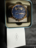 Buy Shop Fossil Flynn Mechanical Blue Dial Blue Leather Strap Watch for Men - BQ2219 USA Online