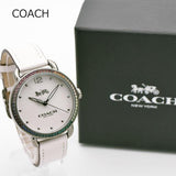 Coach Delancey Crystals White Dial White Leather Strap Watch For Women - 14502888