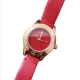 Marc Jacobs Blade Red Dial Red Leather Strap Watch for Women - MBM1204