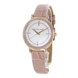 Buy Shop Michael Kors Cinthia Mother of Pearl Dial Pink Leather Strap Watch for Women - MK2663 USA Online