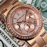 Buy Shop Michael Kors Dylan Rose Gold Rose Gold Steel Strap Watch for Women - MK5586 USA Online