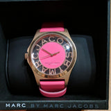 Buy Shop Marc Jacobs Henry Skeleton Pink Dial Pink Leather Strap Watch for Women - MBM1243 USA Online