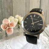 Buy Shop Burberry The City Black Dial Black Leather Strap Watch for Men - BU9906 USA Online