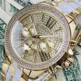 Buy Shop Michael Kors Wren Diamonds Gold Dial Two Tone Steel Strap Watch for Women - MK6157 USA Online