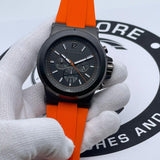 Buy Shop Michael Kors Dylan Chronograph Grey Dial Orange Rubber Strap Watch for Men - MK8296 USA Online
