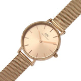 Buy Shop Daniel Wellington Petite Rose Gold Dial Rose Gold Mesh Bracelet Watch For Women - DW00100470 USA Online