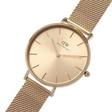 Buy Shop Daniel Wellington Petite Rose Gold Dial Rose Gold Mesh Bracelet Watch For Women - DW00100471 USA Online