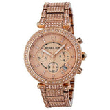 Buy Shop Michael Kors Uptown Glam Parker Chronograph Rose Gold Dial Steel Strap Watch for Women - MK5663 USA Online
