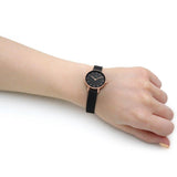 Buy Shop Daniel Wellington Classic Petite Pressed Ashfield Black Dial Black Mesh Bracelet Watch For Women - DW00100441 USA Online