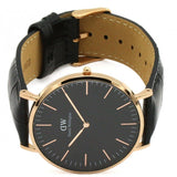 Buy Shop Daniel Wellington Classic Reading Black Dial Black Leather Strap Watch For Men - DW00100129 USA Online