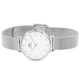 Buy Shop Daniel Wellington Petite Sterling White Dial Silver Mesh Bracelet Watch For Women - DW00100220 USA Online