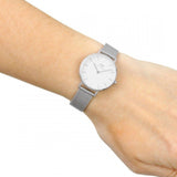 Buy Shop Daniel Wellington Petite Sterling White Dial Silver Mesh Bracelet Watch For Women - DW00100220 USA Online