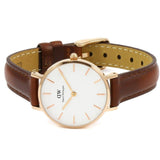 Buy Shop Daniel Wellington Classic Petite St Mawes White Dial Brown Leather Strap Watch For Women - DW00100231 USA Online