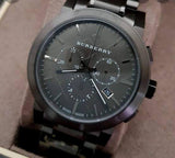 Burberry The City Grey Dial Gunmetal Grey Steel Strap Watch for Men - BU9354