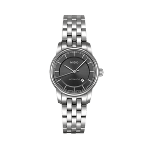 Buy Shop Mido Baroncelli III Automatic Grey Dial Silver Steel Strap Watch For Women - M7600.4.13.1 USA Online